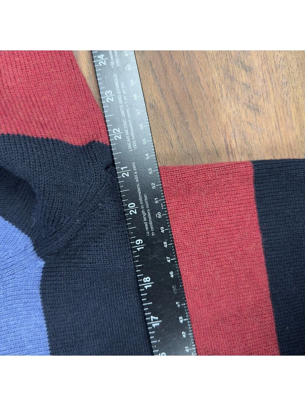 Nautica Striped Quarter Zip Sweater Mens M Navy Blue Red